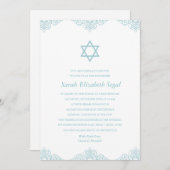 Invitation Bat mitzvah bleu élégant (Devant / Derrière)