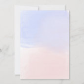 Invitation Bat mitzvah bleu et rose en pastel de l'aquarelle (Dos)