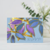 Invitation Bat mitzvah Bleu pourpre Aquarelle étoile (Debout devant)