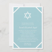 Invitation Bat mitzvah bleu simple et élégant (Devant)