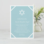 Invitation Bat mitzvah bleu simple et élégant (Debout devant)