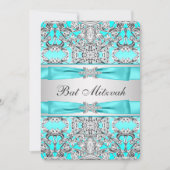 Invitation Bat mitzvah bleu turquoise (Devant)