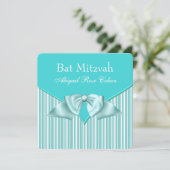 Invitation Bat mitzvah bleu turquoise (Debout devant)