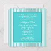 Invitation Bat mitzvah bleu turquoise (Dos)