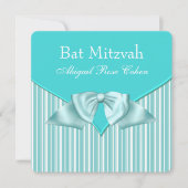 Invitation Bat mitzvah bleu turquoise (Devant)