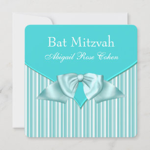 Invitation Bat mitzvah bleu Turquoise