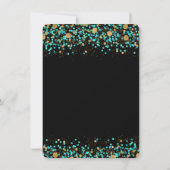 Invitation Bât Mitzvah Bleu Turquoise et Or (Dos)
