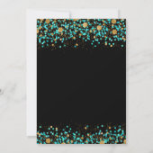 Invitation Bât Mitzvah Bleu Turquoise et Or (Dos)