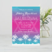 Invitation Bat mitzvah bleu Turquoise tropical (Debout devant)
