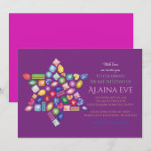 Invitation Bat mitzvah BLING (Devant / Derrière)