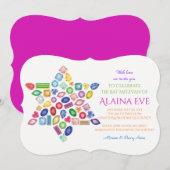 Invitation Bat mitzvah BLING (Devant / Derrière)