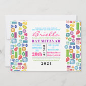 Invitation Bat mitzvah BLING Gemstone (Devant)