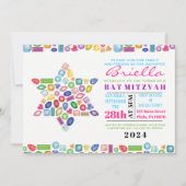 Invitation Bat mitzvah BLING Gemstone (Devant)