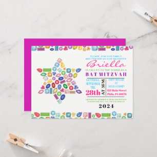 Invitation Bat mitzvah BLING Gemstone
