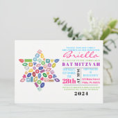 Invitation Bat mitzvah BLING Gemstone (Debout devant)