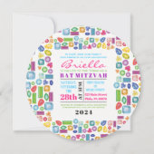 Invitation Bat mitzvah BLING Gemstone (Devant)