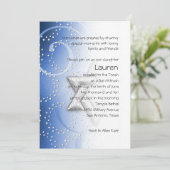 Invitation Bat mitzvah Blue Shimmer Star de David (Debout devant)