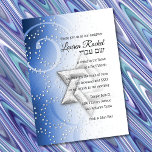 Invitation Bat mitzvah Blue Shimmer Star de David<br><div class="desc">Le bat mitzvah Blue Shimmer Star de David Bar Mitzvah et des jeux d'invitation Bat mitzvah conçus par Umua. Imprimé et expédié par Zazzle ou ses partenaires.</div>