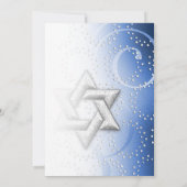 Invitation Bat mitzvah Blue Shimmer Star de David (Dos)