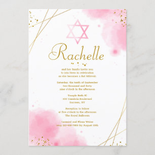 Invitation Bat mitzvah branchée