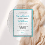 Invitation Bat mitzvah brillant bleu et rectangle argenté<br><div class="desc">Cette invitation Bat mitzvah branchée présente une parties scintillant scintillante superposée à un arrière - plan de couleur solide. Utilisez le formulaire modèle pour ajouter vos propres informations. L'outil de conception peut être utilisé pour modifier le style de police,  la couleur et la disposition.</div>