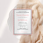 Invitation Bat mitzvah brillant rose et argenté rectangle<br><div class="desc">Cette invitation Bat mitzvah branchée présente une parties scintillant scintillante superposée à un arrière - plan de couleur solide. Utilisez le formulaire modèle pour ajouter vos propres informations. L'outil de conception peut être utilisé pour modifier le style de police,  la couleur et la disposition.</div>
