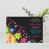 Invitation Bat mitzvah brillante DE LA FILLE (Debout devant)