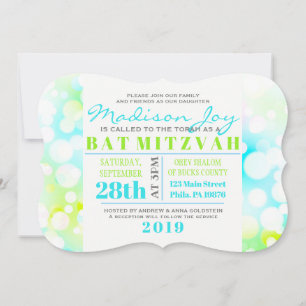 Invitation Bat Mitzvah BULLES LUMINEUSES