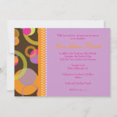 Invitation Bat mitzvah+Bulles motrices/orange/rose vif (Dos)