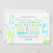 Invitation Bat Mitzvah BULLLES LUMINEUSES (Devant)