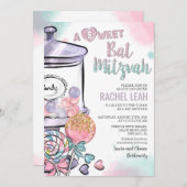 Invitation Bat mitzvah Candyland (Devant / Derrière)