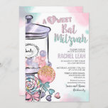 Invitation Bat mitzvah Candyland<br><div class="desc">Candyland Candy Lollipop Candy Jar Gumballs Aquarelle Parties scintillant Bat mitzvah Invitation // CORRESPONDANCE CARTE RSVP DANS LE MAGASIN //</div>