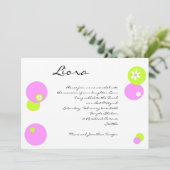 Invitation Bat mitzvah Cercles vert rose (Debout devant)