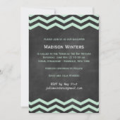 Invitation Bat mitzvah Chevron Mint & Chalkboard (Devant)