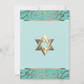 Invitation Bat mitzvah Choisir des couleurs Gold Filigree (Dos)