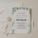 Invitation Bat mitzvah classique de feuillage vert Eucalyptus<br><div class="desc">Cette invitation classique verte feuillage d'eucalyptus bat mitzvah est parfaite pour un bat mitzvah rustique. Le design présente de beaux feuilles d'eucalyptus vert aquarelle.</div>