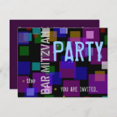 Invitation Bat mitzvah coloré Bar Mitzvah (Devant / Derrière)