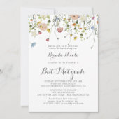Invitation Bat mitzvah coloré Dainty Fleurs sauvages (Devant)