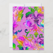 Invitation Bat mitzvah Coloré Peint Damas rose (Dos)