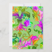 Invitation Bat mitzvah coloré peint Damas vert (Dos)