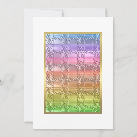 Invitation Bat mitzvah coloré Rainbow Star Damask (Devant)