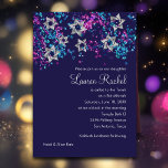 Invitation Bat mitzvah coloré Silver Star Glittery Confetti<br><div class="desc">Bar Mitzvah and Bat Mitzvah invitation sets design by Umua. Printed and shipped by Zazzle or its partenaires.</div>