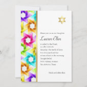 Invitation Bat mitzvah Coloré Star Damask (Devant)