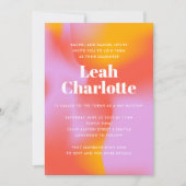 Invitation Bat mitzvah Cool orange super Lavender (Devant)