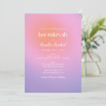 Invitation Bat mitzvah cool tendance dégradé rose violet rose<br><div class="desc">Cool tendance Gradient rose violet Bat mitzvah Invitation</div>