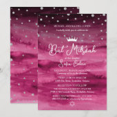 Invitation Bat Mitzvah Couronne de Princesse Aquar (Devant / Derrière)