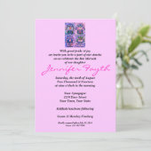 Invitation Bat mitzvah - cru rose Tapastry de quatre Hamsa (Debout devant)