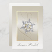 Invitation Bat mitzvah Crystal Snowflake Star de David (Devant / Derrière)