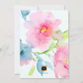 Invitation Bat mitzvah d'aquarelle florale PixDezines (Dos)