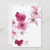 Invitation Bat mitzvah d'aquarelle florale PixDezines (Dos)